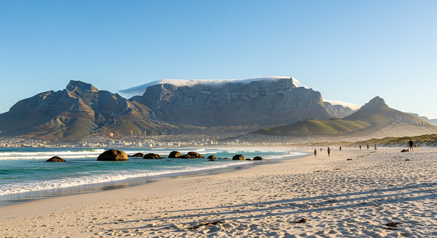 Beach with Table Mountain in the background